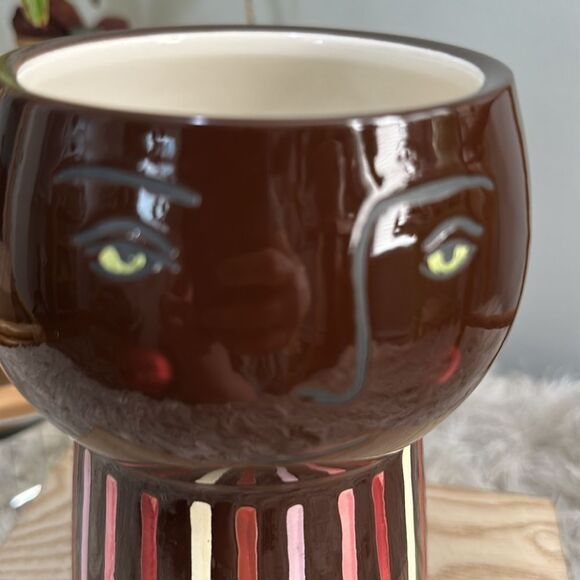 Target Threshold Brown Ceramic Face Planter 2024 New With Tags See Description* - Picture 6 of 17